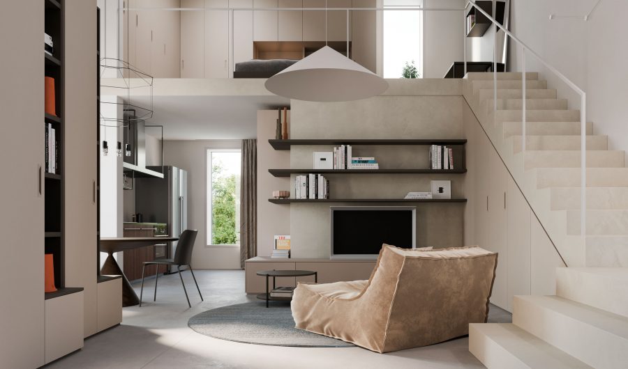 Living Duplex 65 sq m - NardiInterni